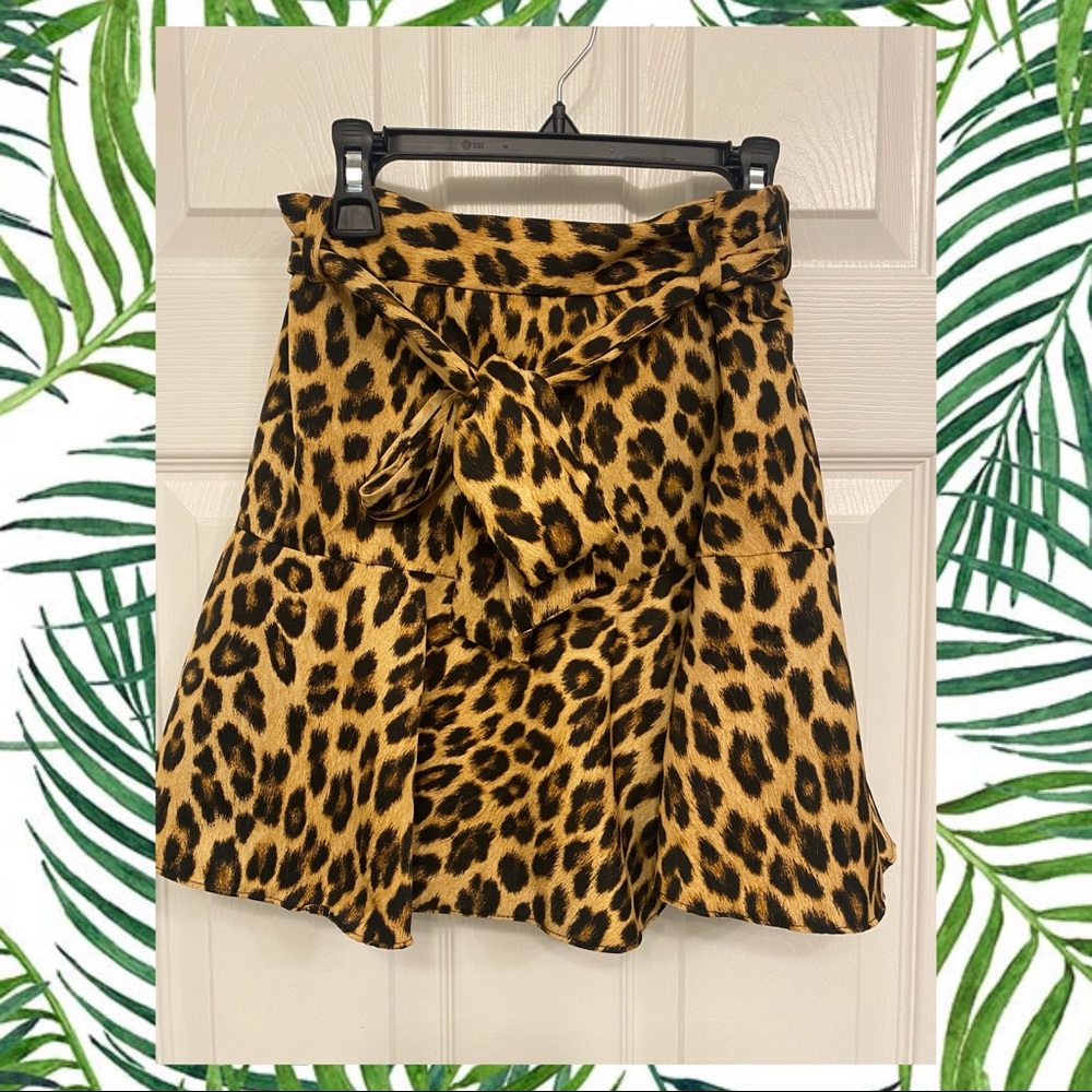 ZARA Animal Print Bermuda Skirt